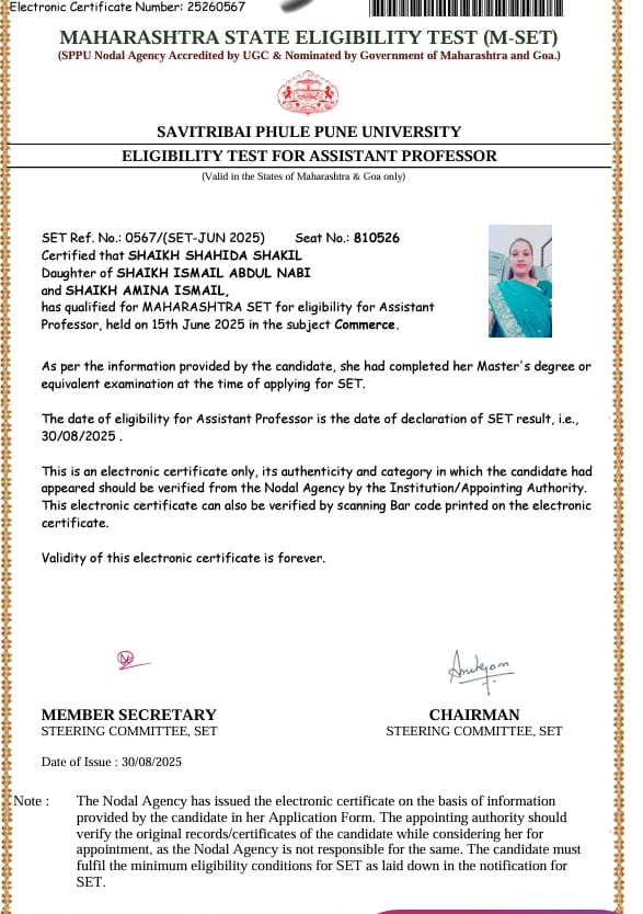 Maharashtra SET Qualified